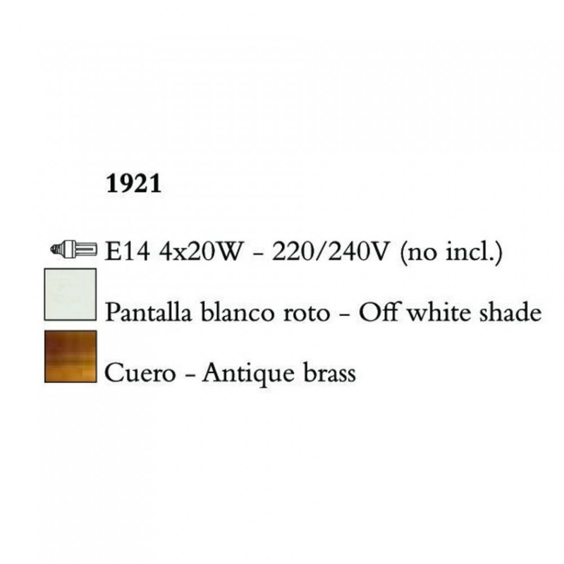 Mantra NINETTE 1921 többágú függeszték sárgaréz fém 4xE14 max. 20W E14