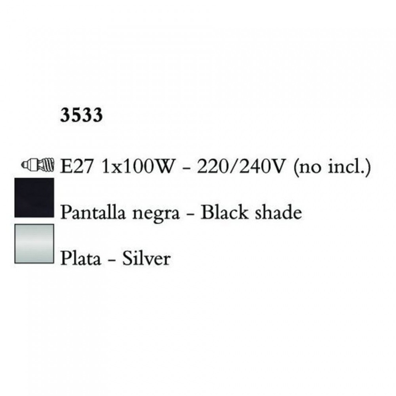 Mantra PAOLA 3533 állólámpa ezüst fém 1xE27 max. 100W E27 IP20