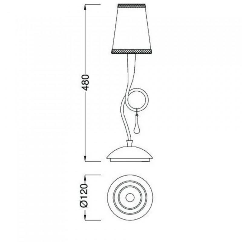 Mantra PAOLA 3535 asztali lámpa ezüst fém 1xE14 max. 40W E14 IP20