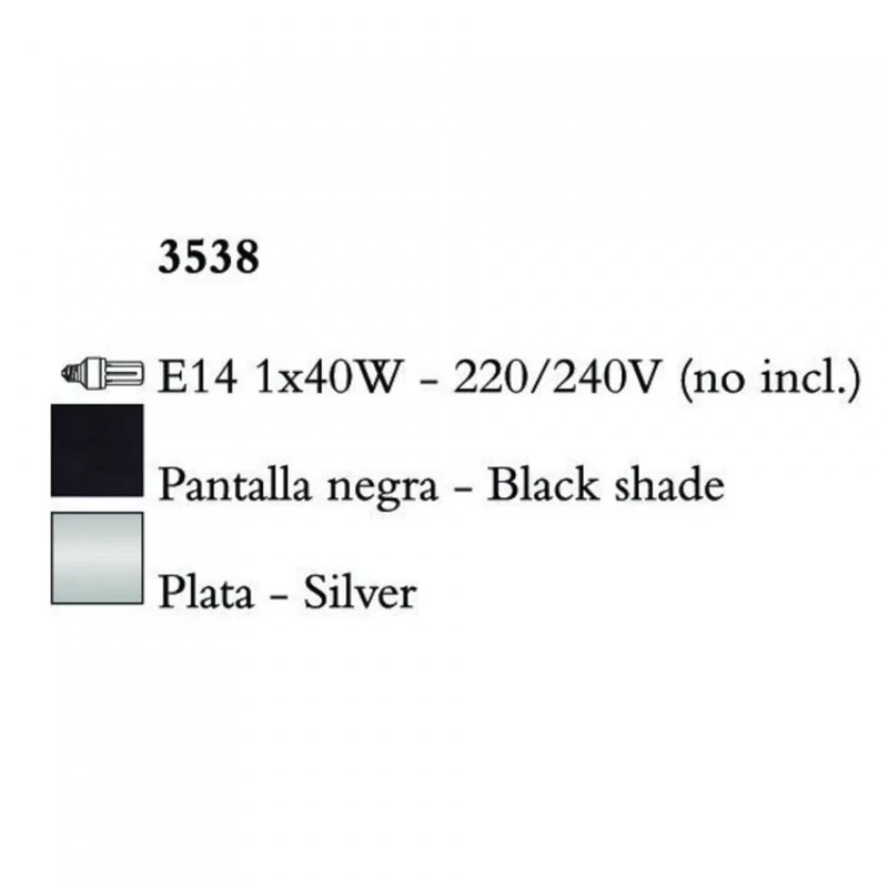 Mantra PAOLA 3538 falikar ezüst fém 1xE14 max. 40W E14 IP20