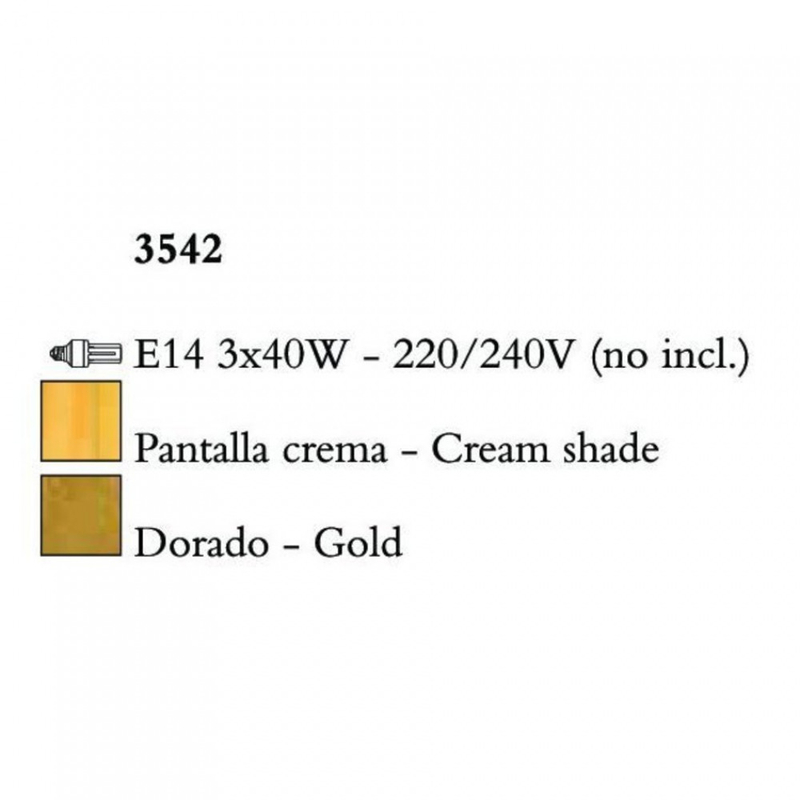 Mantra PAOLA 3542 csillárok nappaliba arany fém 3x E14 max. 40W E14 IP20