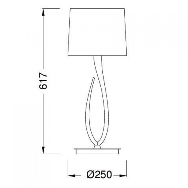Mantra LUA 3708 asztali lámpa szatinált nikkel fém 1xE27 max. 13W E27 1 db