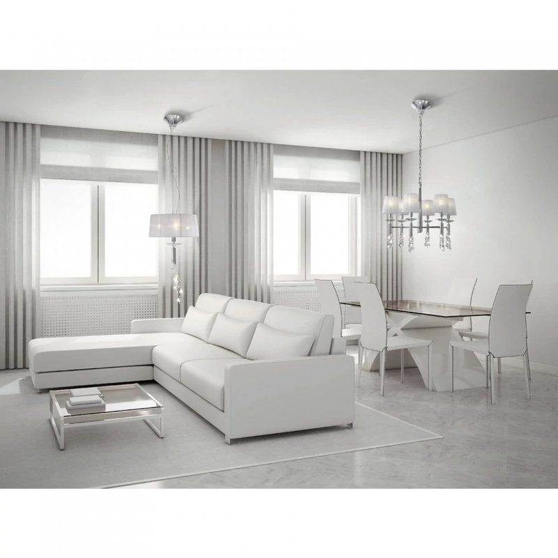 Mantra TIFFANY 3858 csillárok nappaliba króm fém 3xE27 max. 20W;1xG9 max. 33W E27