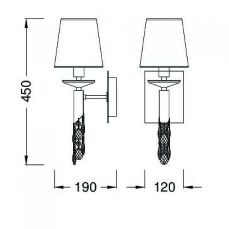 Mantra TIFFANY 3864 falikar króm fém 1xE14 max. 53W;1xG9 max. 33W E14