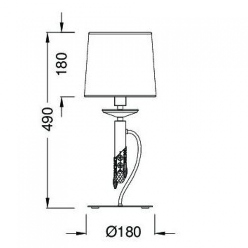 Mantra TIFFANY 3868 asztali lámpa króm fém 1xE14 max. 50W;1xG9 max. 33W E14