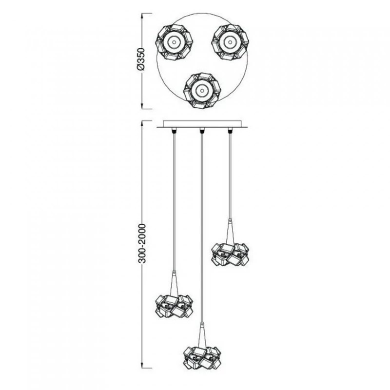 Mantra ARTIC 3952 többágú függeszték króm fém 3xG9 max. 33W G9
