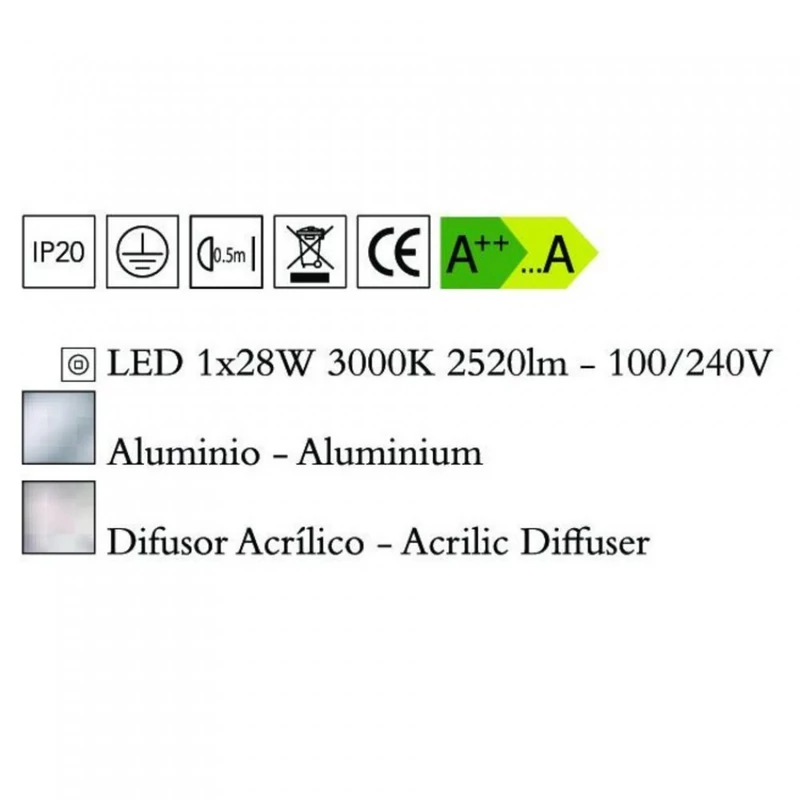 Mantra HEMISFERIC 4080 modern függeszték alumínium alumínium LED 28W LED 2520 lm 3000 K