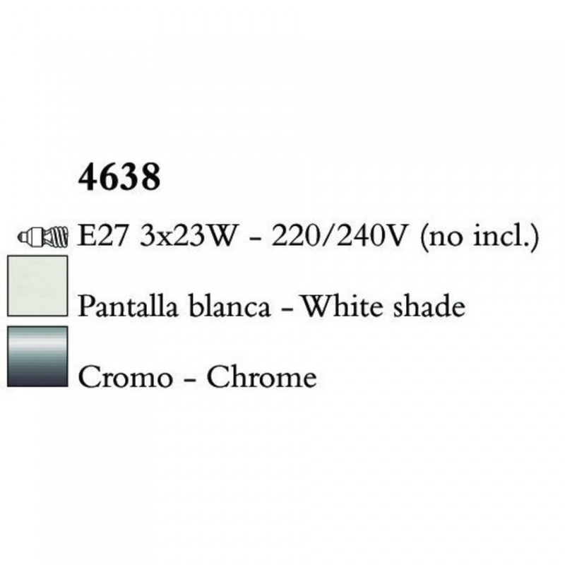 Mantra LOEWE CROMO 4638 állólámpa króm fém 3xE27 max. 23W E27 IP20