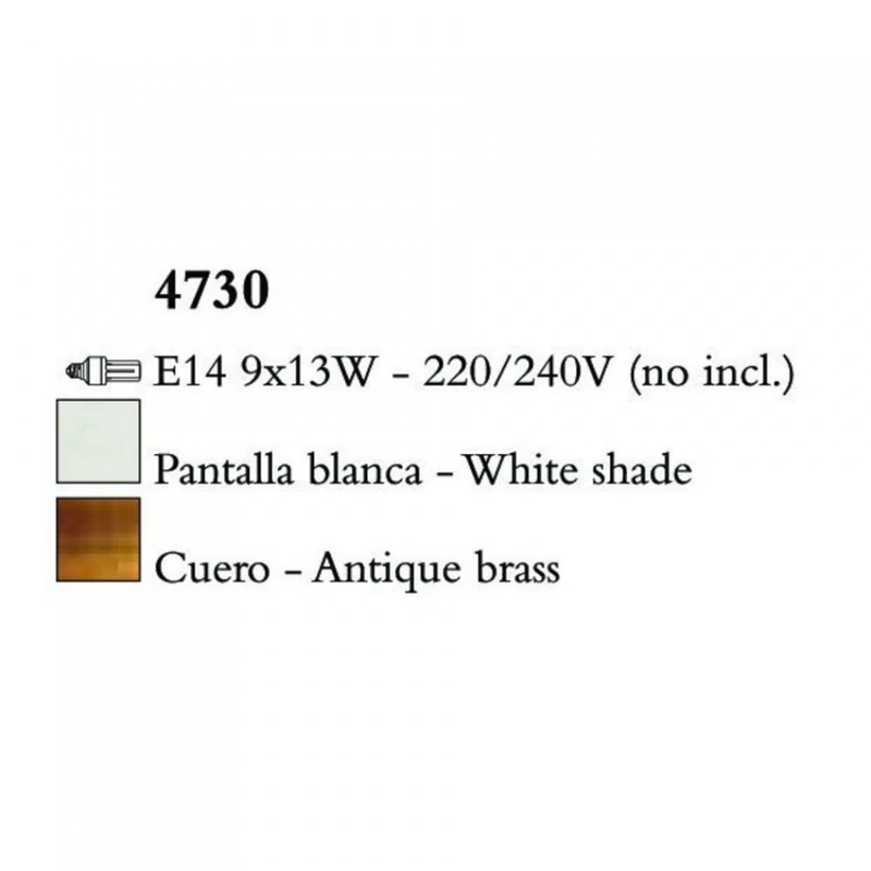 Mantra LOEWE CUERO 4730 csillárok nappaliba antik réz fém 9xE14 max. 13W E14 IP20