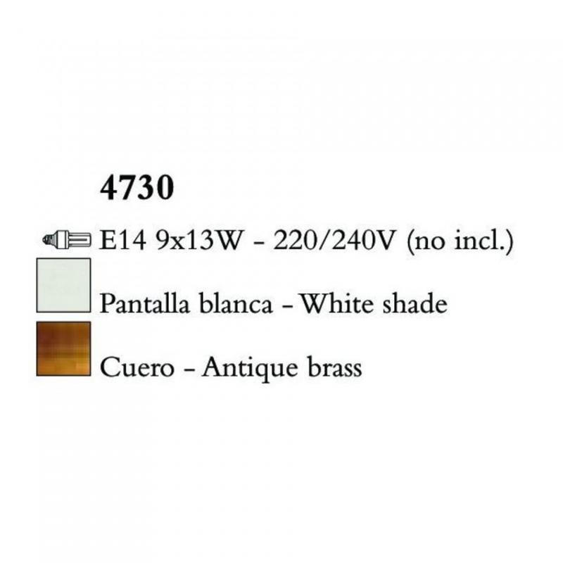 Mantra LOEWE CUERO 4730 csillárok nappaliba antik réz fém 9xE14 max. 13W E14 IP20