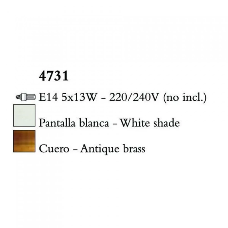 Mantra LOEWE CUERO 4731 csillárok nappaliba antik réz fém 5xE14 max. 13W E14 IP20
