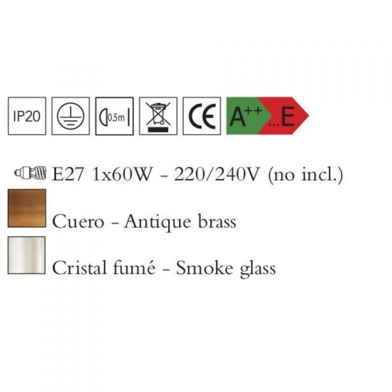 Mantra VINTAGE 4970 egyágú függeszték antik réz fém 1xE27 max. 60W E27 IP20
