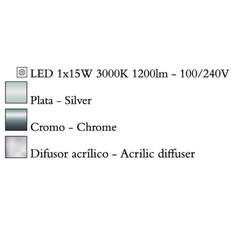 Mantra NUR 4986 ledes asztali lámpa króm fém 1xLED max. 15W LED 1 db 1200 lm 2700 K IP20