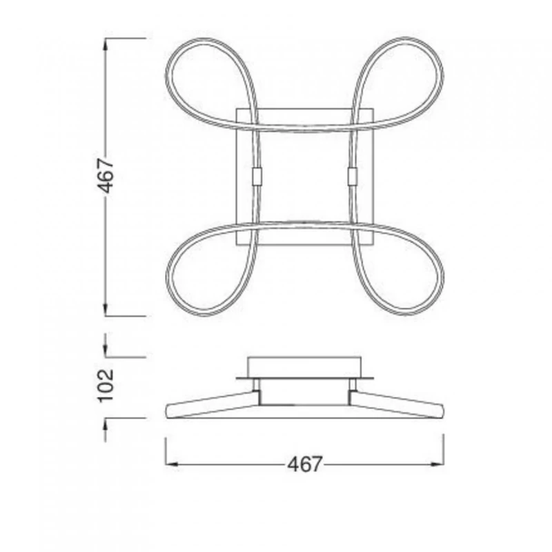 Mantra KNOT 4990 mennyezeti lámpa króm fém LED 40W LED 3100 lm 2700 K IP20