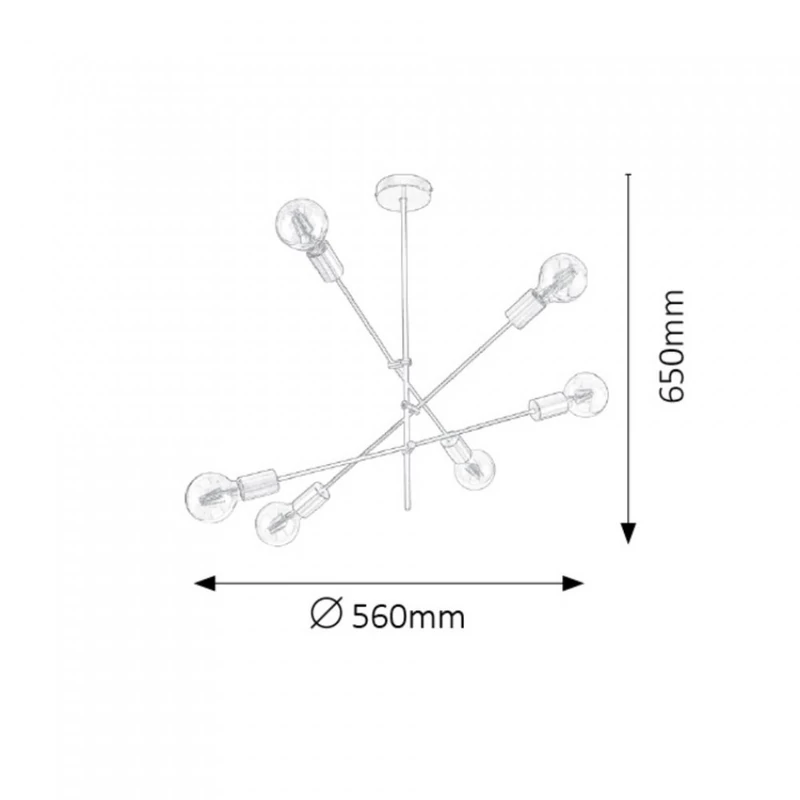 Rábalux Lanny 2104 függeszték fekete fém E27 6x MAX 15 E27 IP20