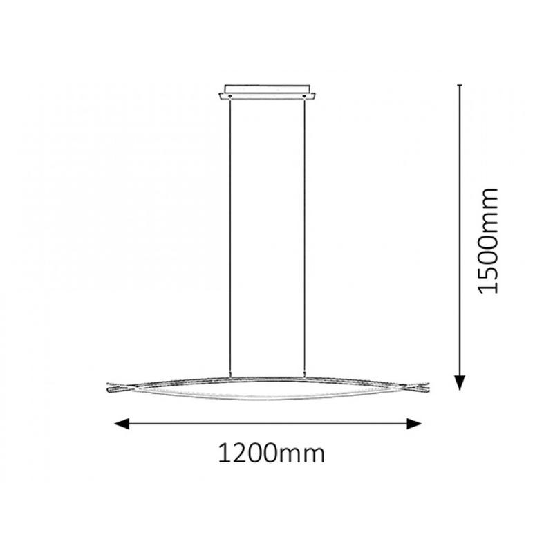 Rábalux Ulla 2220 led függeszték króm fém LED 19,2 1550 lm 3000 K IP20 A+
