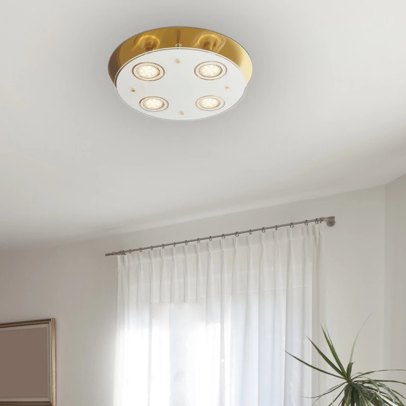 Rábalux Naomi 2255 mennyezeti lámpa antik sárgaréz fém GU10 4x MAX 15 GU10 400 lm IP20