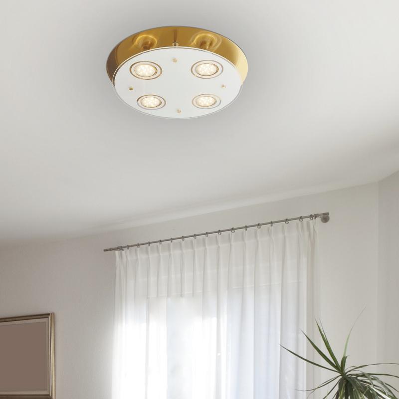 Rábalux Naomi 2255 mennyezeti lámpa antik sárgaréz fém GU10 4x MAX 15 GU10 400 lm IP20