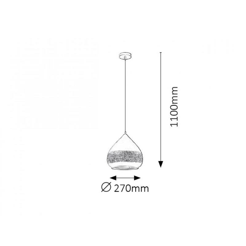 Rábalux Kaia 2278 egyágú függeszték fekete fém E27 1x MAX 40 E27 1 db IP20