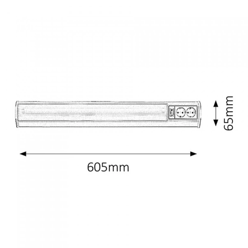 Rábalux Bath 2322 konyhapult világítás fehér fém G13 T8 1x MAX 15 G13 950 lm 2700 K IP20