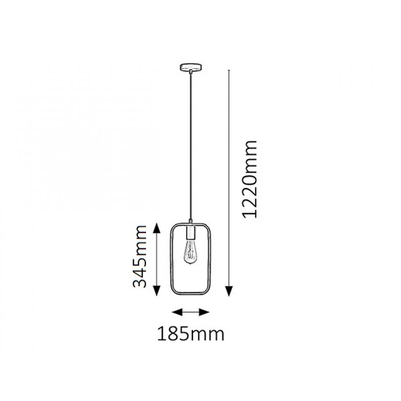 Rábalux Levi 2567 egyágú függeszték fekete fém E27 1x MAX 60 E27 1 db IP20