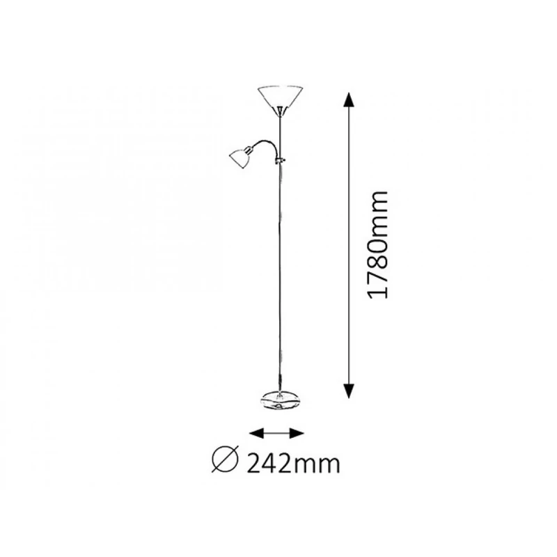 Rábalux Action 4065 állólámpa olvasókarral bronz fém E27 1x MAX 100 + E14 1x MAX 25 E14/E27 IP20