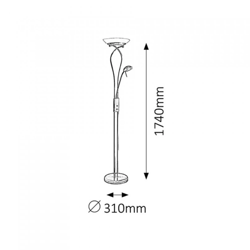 Rábalux Gamma 4078 állólámpa olvasókarral bronz fém R7S 1x MAX 230 + G9 1x MAX 40 R7s/G9 4970 lm 2700 K IP20