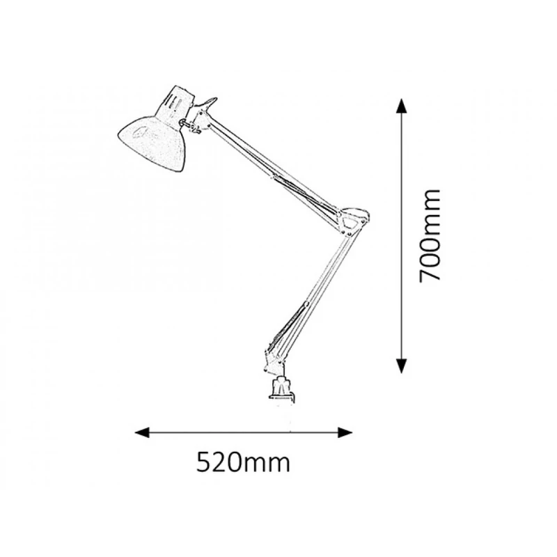 Rábalux Arno 4214 csiptetős asztali lámpa fehér fém E27 1x MAX 60 E27 1 db IP20