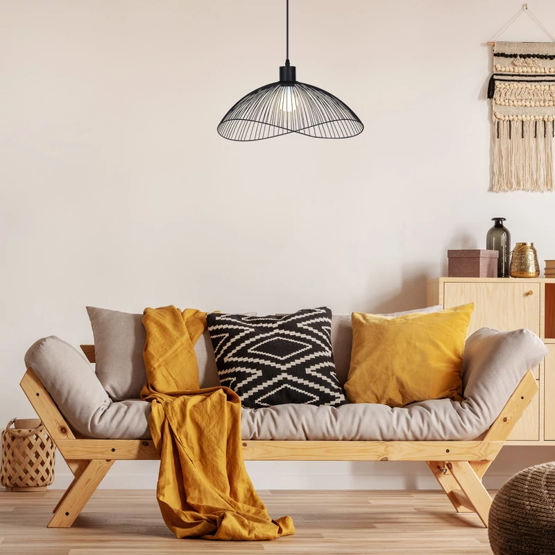 Rábalux Iduna 4347 egyágú függeszték matt fekete fém E27 1x MAX 60 E27 IP20
