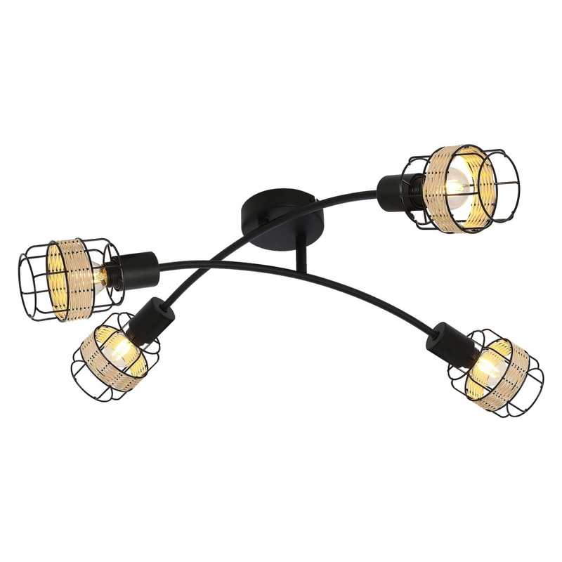 Rábalux Indiana 5282 spot lámpa fekete fém E14 4x MAX 25 E14 IP20