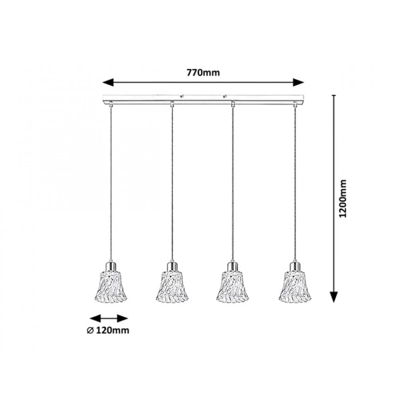 Rábalux Hestia 5303 többágú függeszték króm fém E14 4x MAX 40 E14 IP20