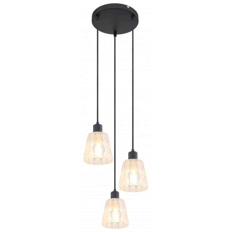Rábalux Jarina 5333 többágú függeszték fekete fém E27 3x MAX 40 E27 IP20