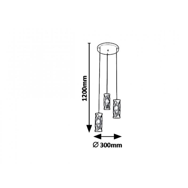 Rábalux Oberon 5339 többágú függeszték barna fém E14 3x MAX 40 E14 IP20