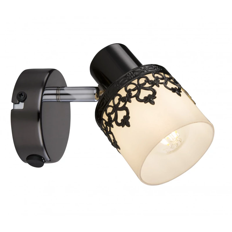 Rábalux Lacey 5341 fali lámpa kapcsolóval fekete fém E14 MAX 40 E14 IP20