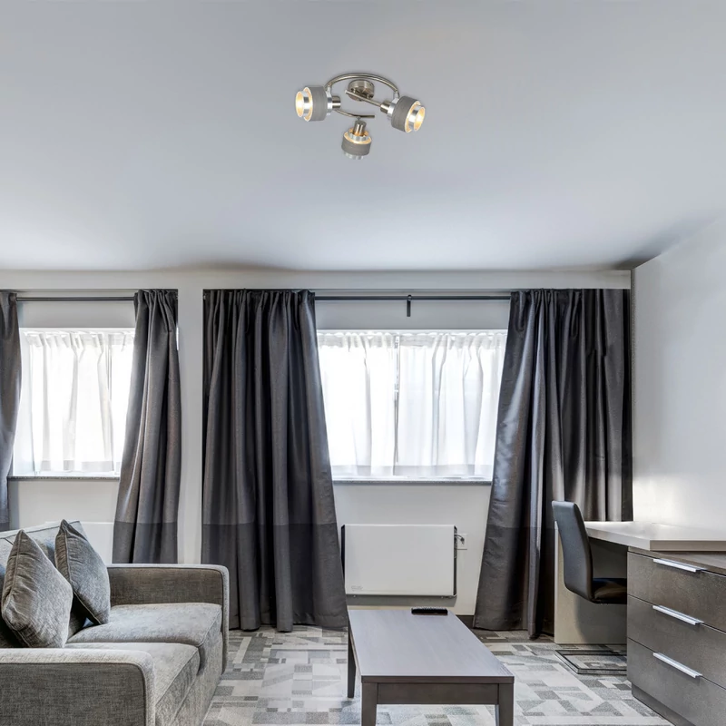 Rábalux Basil 5381 mennyezeti spot lámpa szatin króm fém E14 3X MAX 10 E14 IP20