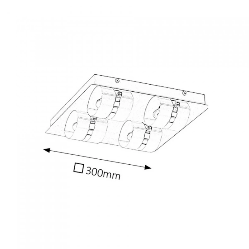 Rábalux Tony 5492 kültéri mennyezeti led lámpa króm fém LED 4x 5 1460 lm 4000 K IP44 G