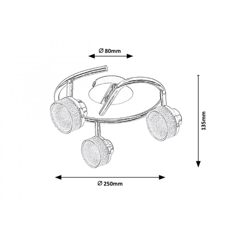 Rábalux Padma 5637 mennyezeti lámpa króm fém LED 3x 5 1200 lm 3000 K IP20 A+