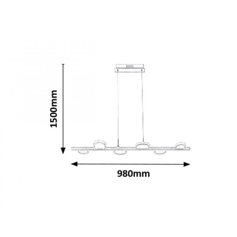 Rábalux Lorraine 5657 led függeszték szatin króm fém LED 20 1150 lm 3000 K IP20 G