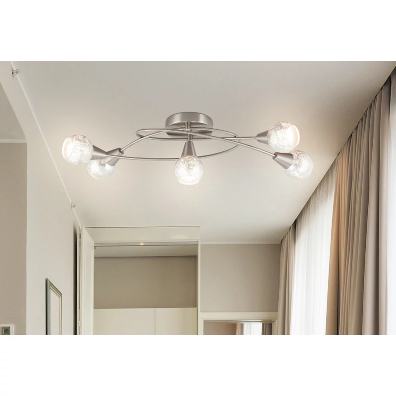 Rábalux Noelle 5930 mennyezeti lámpa szatin króm fém E14 5x MAX 25 E14 5 db IP20
