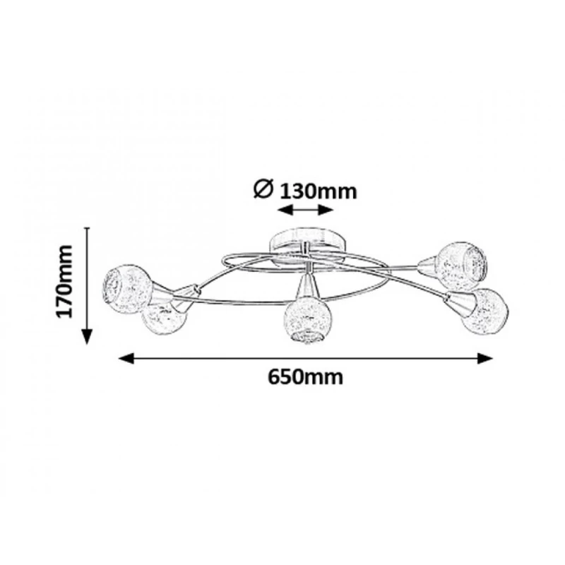 Rábalux Noelle 5930 mennyezeti lámpa szatin króm fém E14 5x MAX 25 E14 5 db IP20