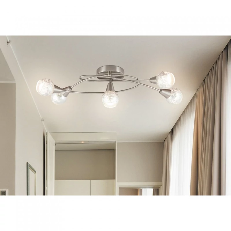 Rábalux Noelle 5930 mennyezeti lámpa szatin króm fém E14 5x MAX 25 E14 5 db IP20
