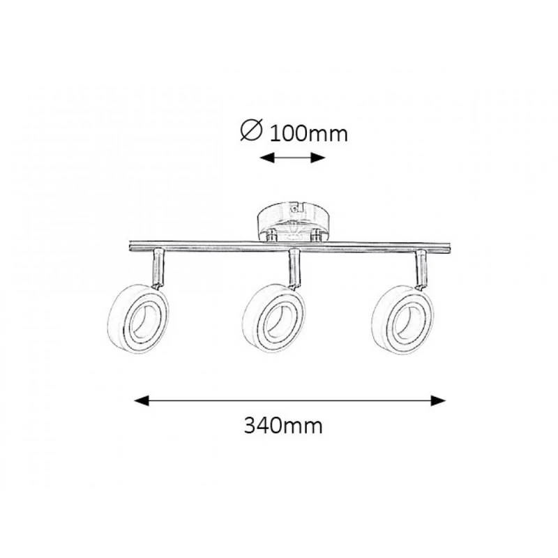 Rábalux Zora 5941 mennyezeti lámpa króm fém LED 3x 4,5 1200 lm 4000 K IP20 F