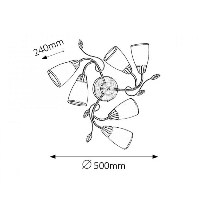 Rábalux Dreambells 6146 mennyezeti lámpa bronz fém E14 6x MAX 40 E14 6 db IP20