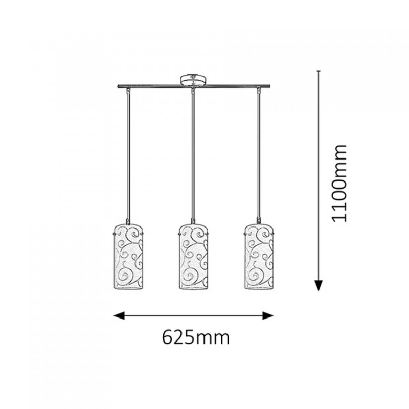 Rábalux Harmony Lux 6392 étkező lámpa szatin króm fém E27 3x MAX 60 E27 IP20