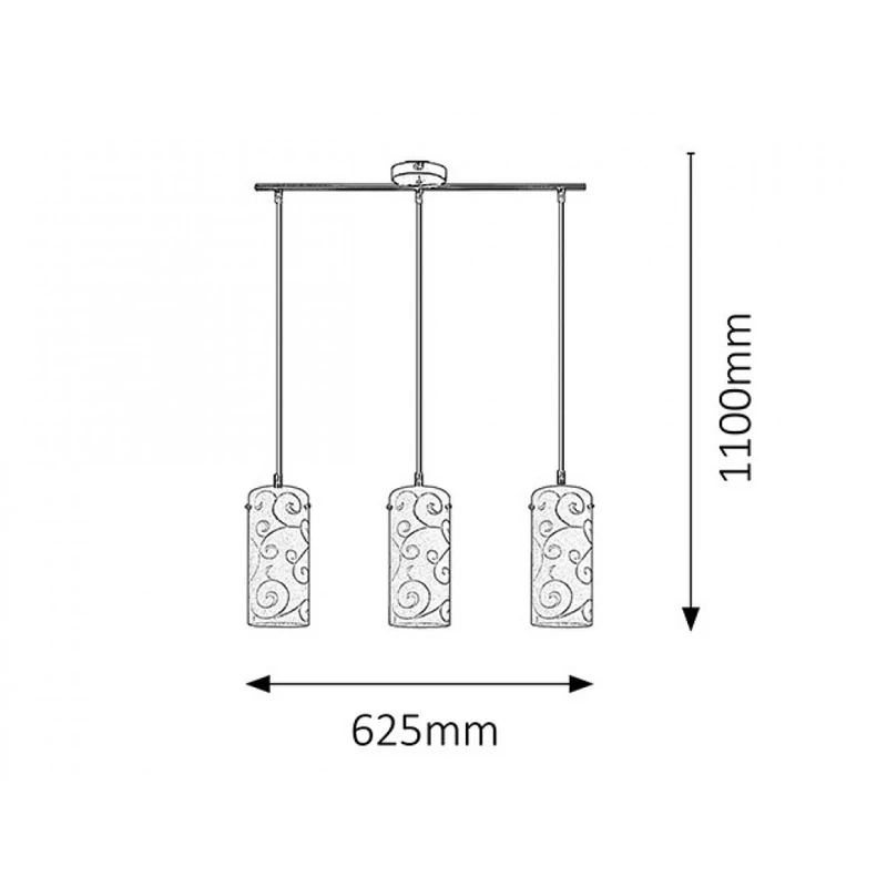 Rábalux Harmony Lux 6392 étkező lámpa szatin króm fém E27 3x MAX 60 E27 IP20