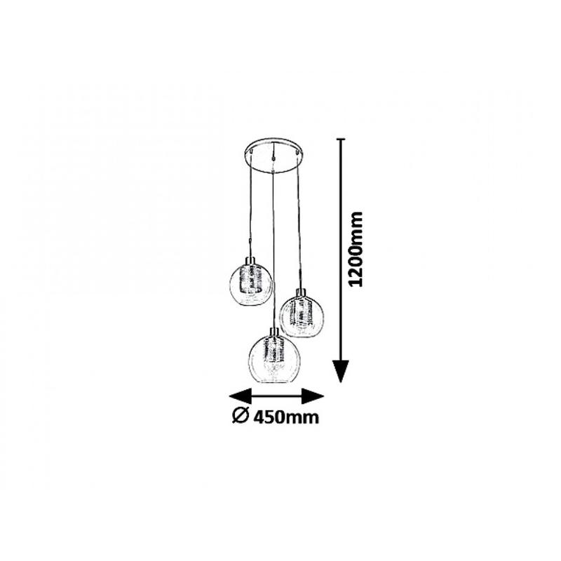 Rábalux Philana 6496 többágú függeszték arany fém E27 3x MAX 60 E27 IP20