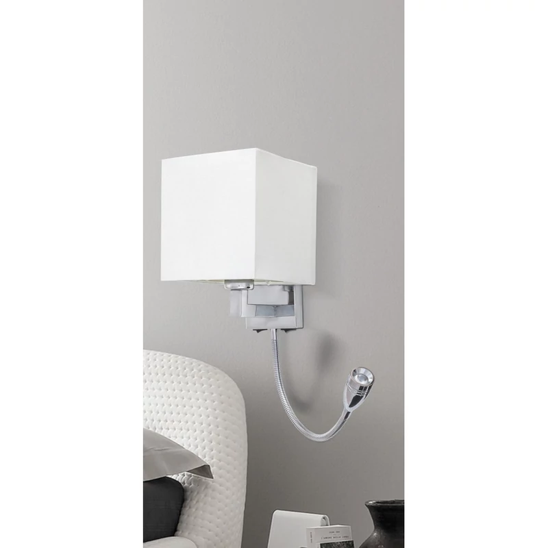 Rábalux Larkin 6530 fali olvasólámpa króm fém E27 1x MAX 40 + LED 3 E27 205 lm 2800 K IP20 G