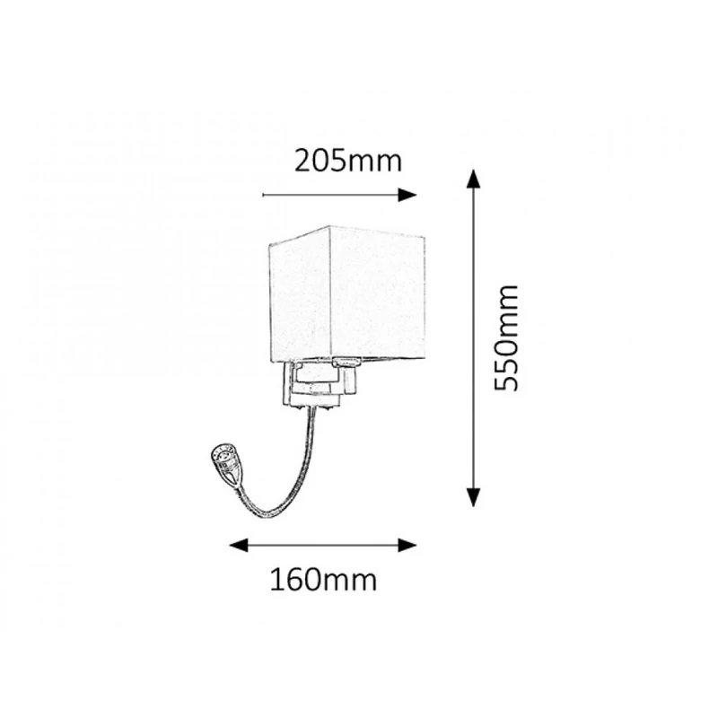 Rábalux Larkin 6530 fali olvasólámpa króm fém E27 1x MAX 40 + LED 3 E27 1 db 205 lm 2800 K IP20 A+