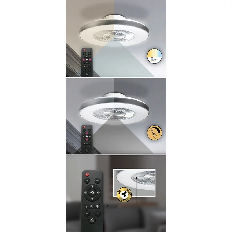 Rábalux Dalfon 6858 mennyezeti ventilátor ezüst fém LED 40 1700 lm 3000-6500 K IP20 G