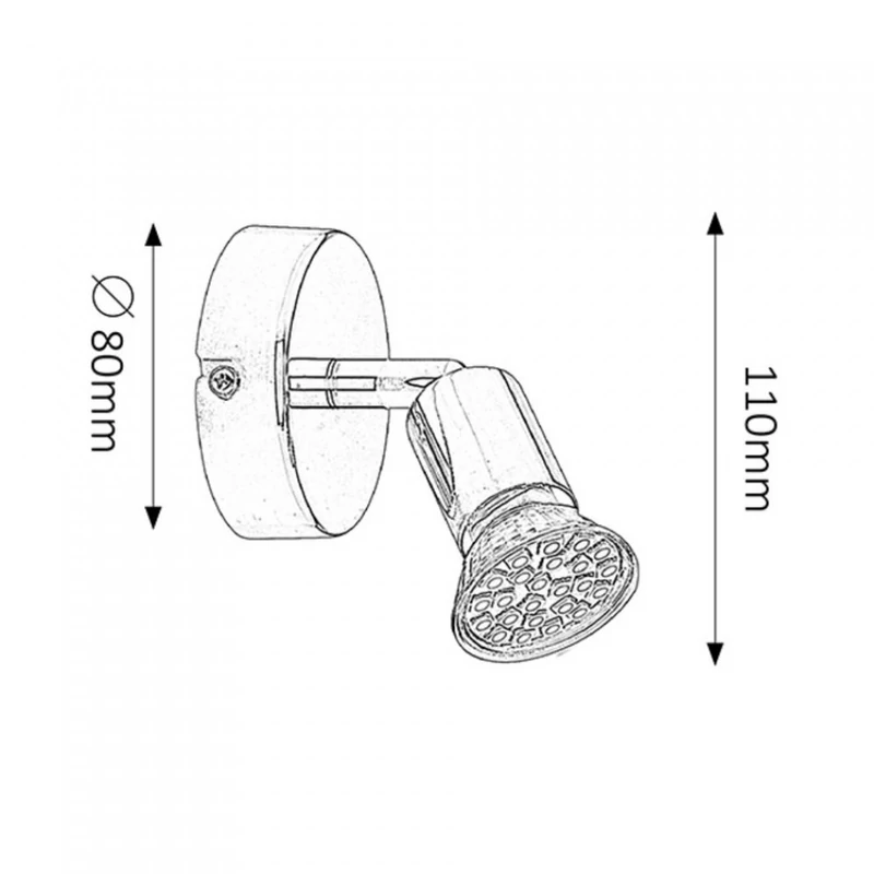 Rábalux Norton LED 6986 fali spotlámpa króm fém GU10 1x MAX 50 GU10 250 lm 3000 K IP20 F